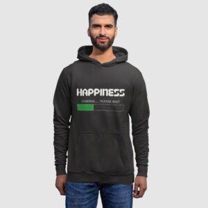 mens hoodie sweatshirt hooded winter wear happiness loading black